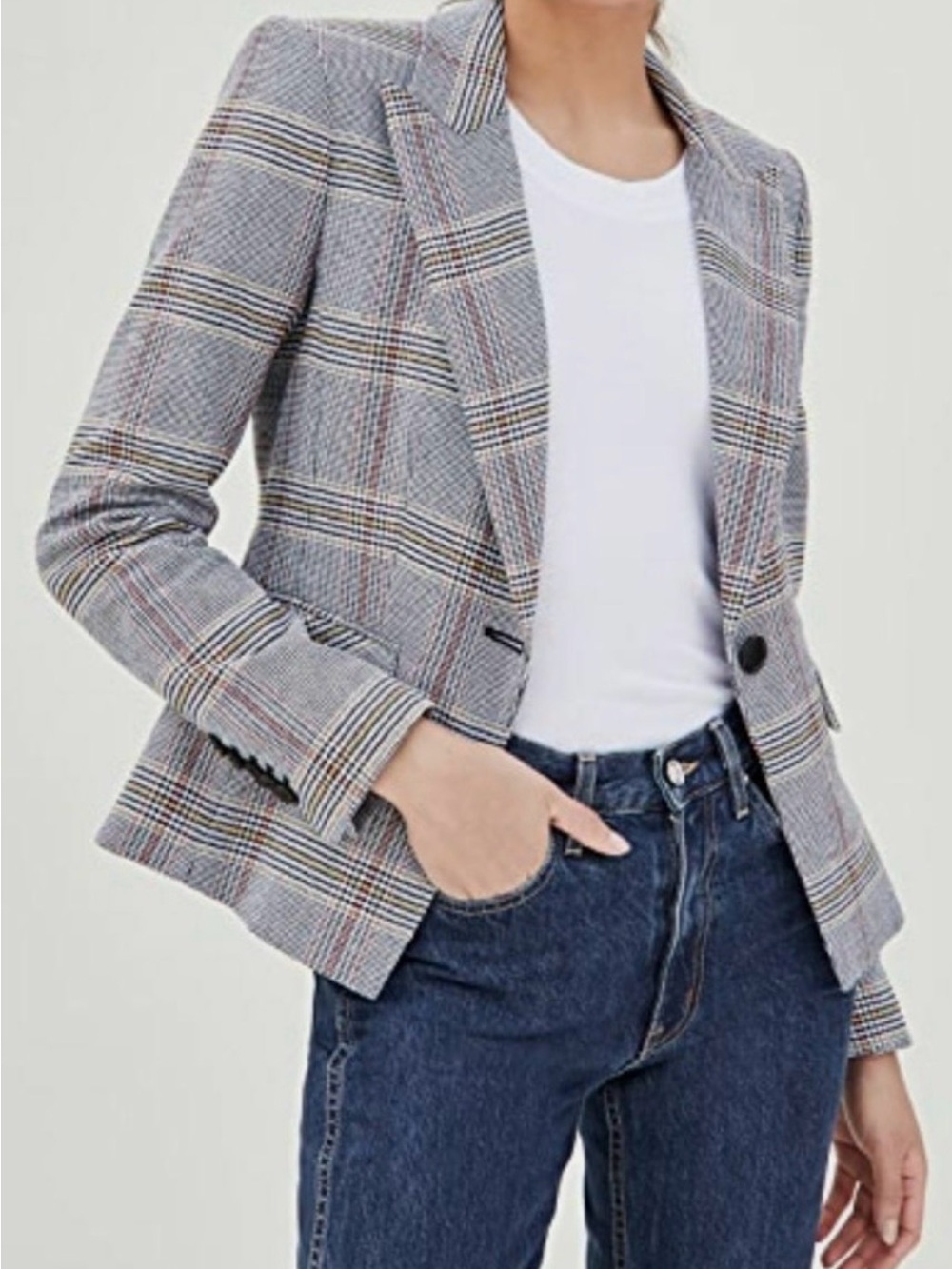 Veronica Beard Danielle Dickey Peacoat Grey Plaid (Zip-In Compatible) Size 6